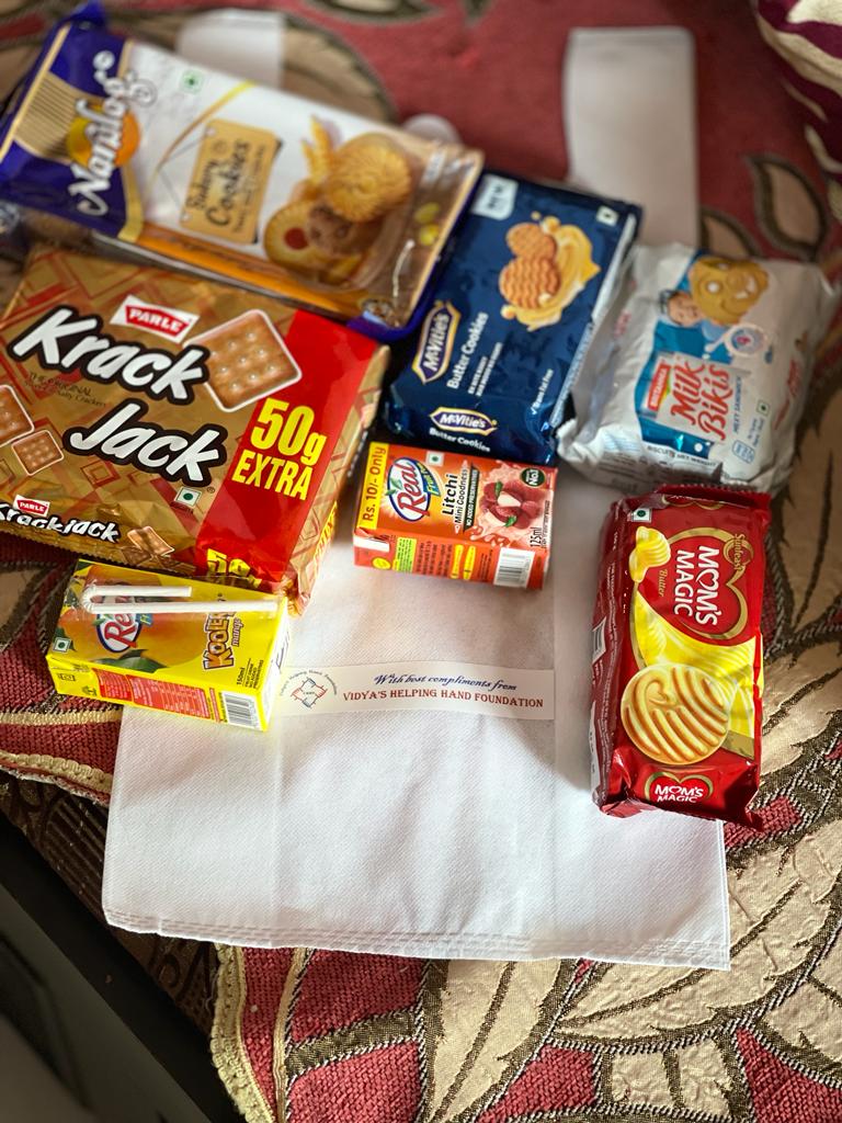 Snack packets on Holi