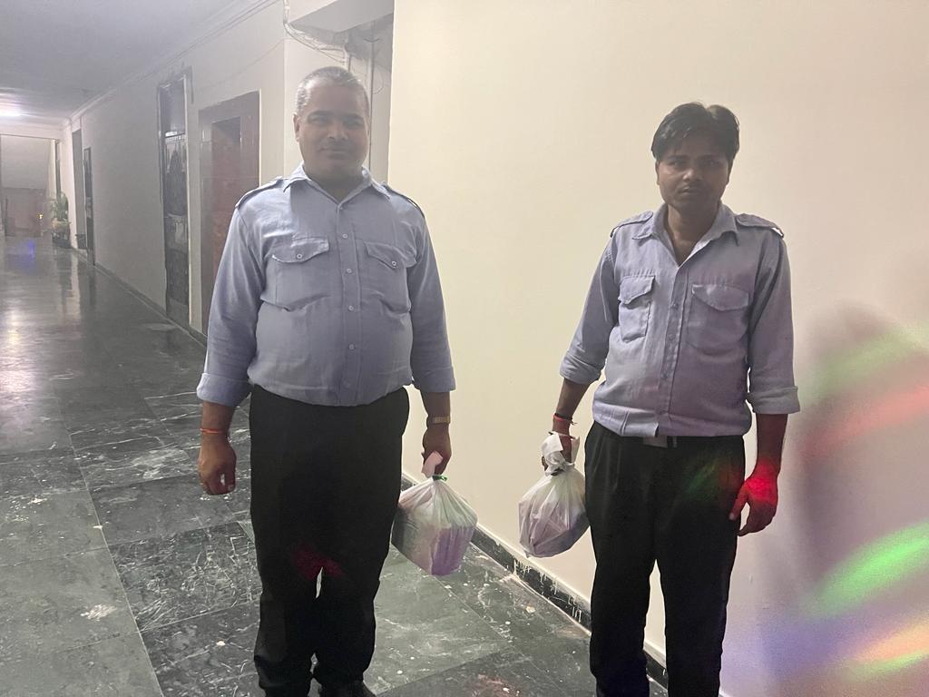 Snack packets on Holi