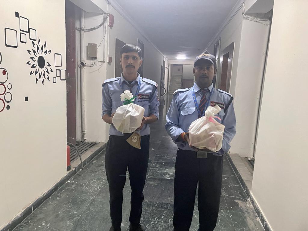 Snack packets on Holi