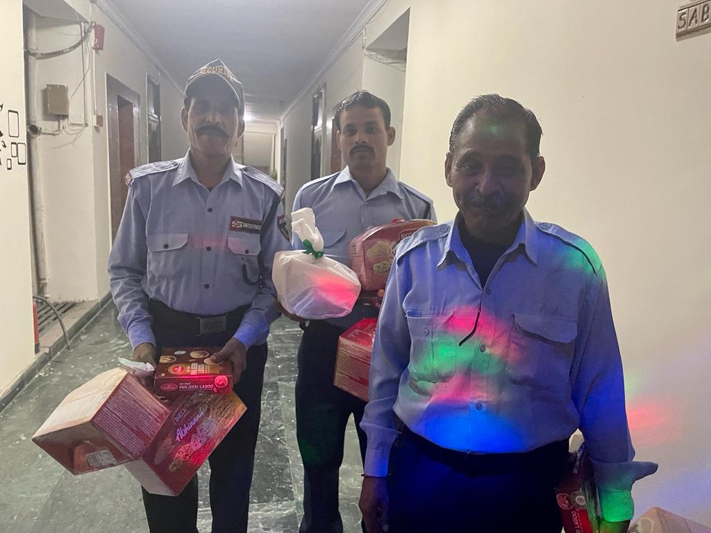 Snack packets on Holi